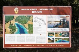 Educational signpost, National Park Brijuni, Croatia