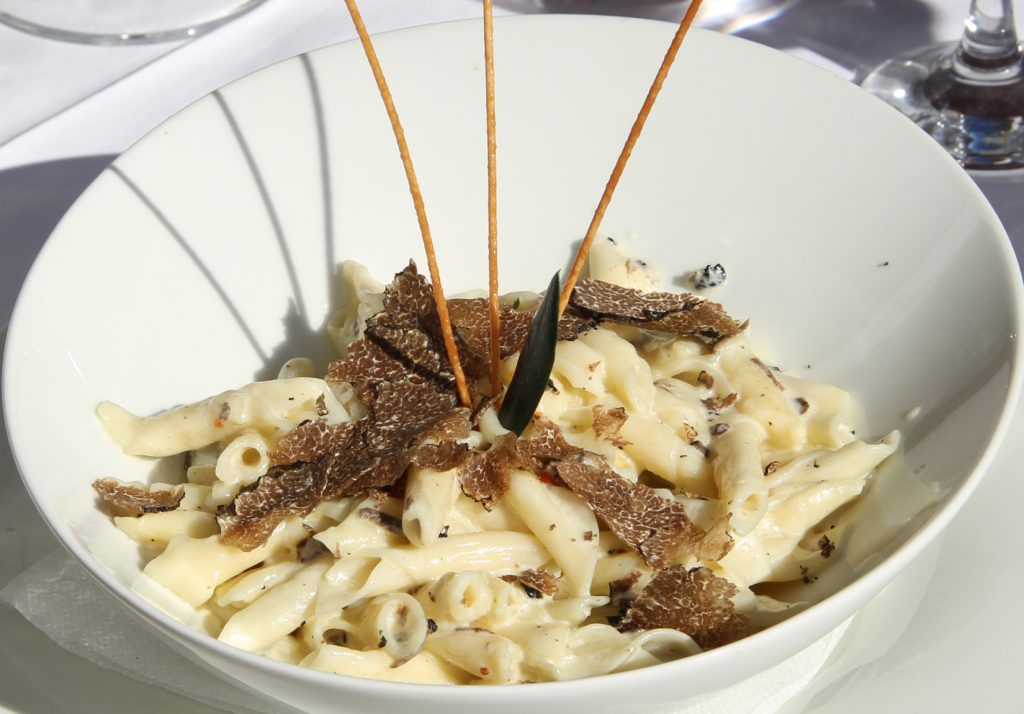 Home-made fuzi (pasta) with truffle in Istria