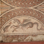 Mozaiek in archeologisch museum van Split, Kroatie