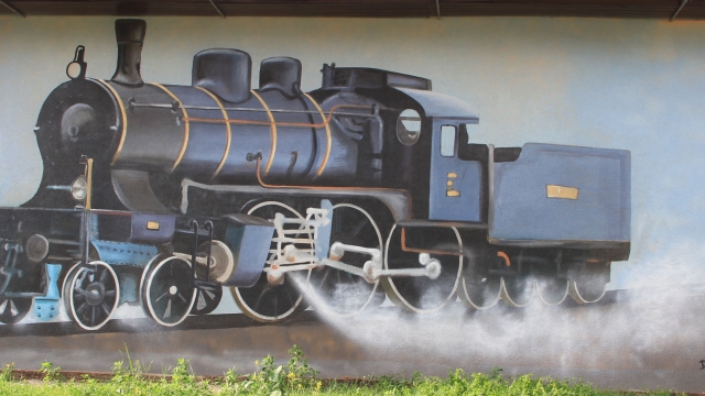 Wall art 'Train in Dunjkovec' by Danijel Drvenkar, Croatia