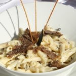 Home-made fuzi (pasta) with truffle in Istria