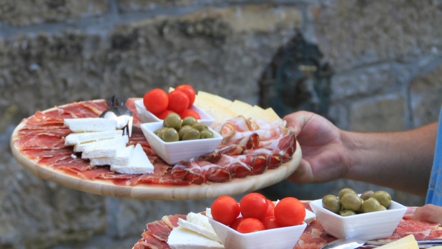 Culinary Istrian meat and cheese, Croatia